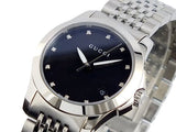 Gucci G Timeless Diamonds Mother of Pearl Black Dial Silver Steel Strap Watch For Women - YA126505 Authentic Buy Shop Now