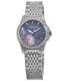 Gucci G Timeless Diamonds Mother of Pearl Black Dial Silver Mesh Bracelet Watch For Women - YA126507 Authentic Buy Shop Now