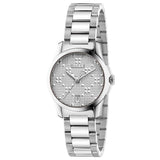 Gucci G Timeless Quartz Silver Dial Silver Steel Strap Watch For Women - YA126551 Authentic Buy Shop Now