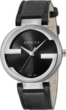 Gucci Interlocking G Iconic Black Dial Black Leather Strap Watch For Men - YA133205 Authentic Buy Shop Now