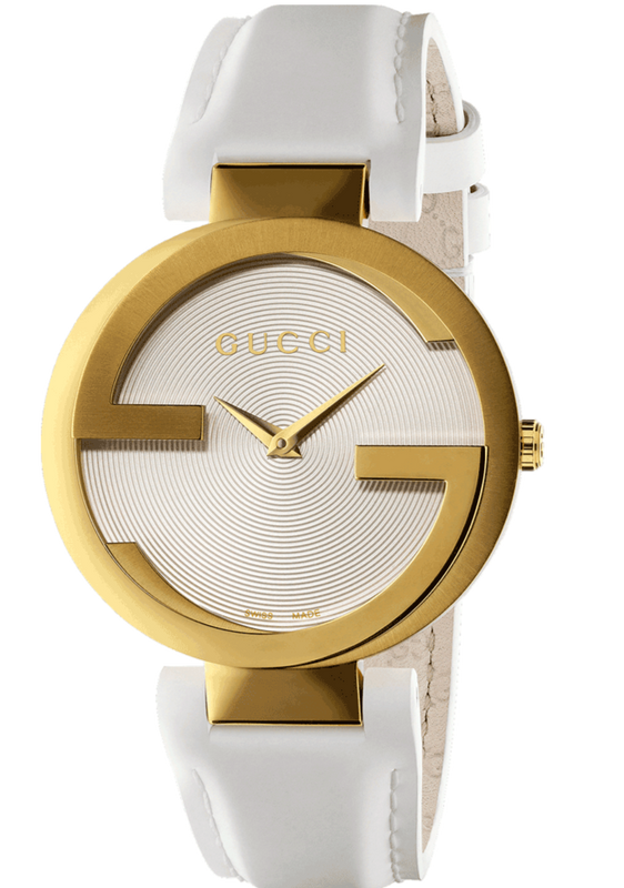 Gucci G Interlocking White Dial White Leather Strap Watch For Women - YA133327 Authentic Buy Shop Now