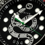 Gucci Dive Quartz Kingsnake Black Dial Black Rubber Strap Watch For Men - YA136217 Authentic Buy Shop Now