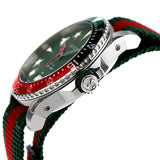 Gucci Dive Quartz Green Dial Two Tone NATO Strap Watch For Men - YA136339 Authentic Buy Shop Now