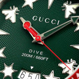 Gucci Dive Quartz Green Dial Two Tone NATO Strap Watch For Men - YA136339 Authentic Buy Shop Now