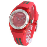 Gucci Sync Quartz Red Dial Red Rubber Strap Watch For Women - YA137303 Authentic Buy Shop Now