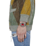 Gucci Grip Quartz Chronograph Red Dial Two Tone NATO Strap Watch for Men - YA157304 Authentic Buy Shop Now