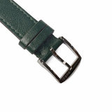 Gucci Grip Quartz Silver Dial Green Leather Strap Unisex Watch - YA157406 Authentic Buy Shop Now
