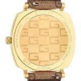 Gucci Grip Disney Mickey Mouse Gold Dial Brown Leather Strap Watch For Women - YA157420 Authentic Buy Shop Now