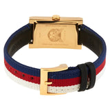 Gucci G-Frame Mother of Pearl Dial White Blue Red Nylon Strap Watch For Women - YA147405 Authentic Buy Shop Now