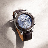 Guess Pinnacle Chronograph Quartz Blue Dial Brown Leather Strap Watch For Men - W0673G1 Authentic Buy Shop Now