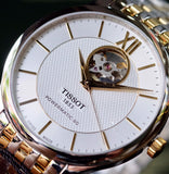 Tissot Tradition Powermatic 80 Open Heart Silver Dial Two Tone Steel Strap Watch For Men - T063.907.22.038.00 Authentic Buy Shop Now