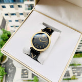 Versace V-Twist Black Dial Black Leather Strap Watch for Women - VELS00619 Authentic Buy Shop Now