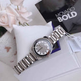 Movado Bold Crystal Pave Silver Dial Silver Steel Strap Watch for Women - 3600254 Authentic Buy Shop Now