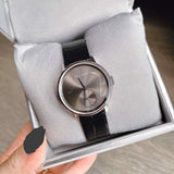 Calvin Klein Accent Black Dial Black Leather Strap Watch for Women - K2Y231C3 Authentic Buy Shop Now