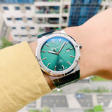 Salvatore Ferragamo F-80 Classic Green Dial Green Leather Strap Watch for Men - SFDT00119 Authentic Buy Shop Now