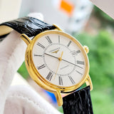 Longines Presence 25.5mm Automatic White Dial Black Leather Strap Watch for Women - L4.921.2.11.2 Authentic Buy Shop Now