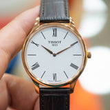 Tissot Tradition 5.5 White Dial Brown Leather Strap Watch for Men - T063.409.36.018.00 Authentic Buy Shop Now