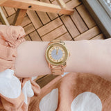 Movado Bold Pave Gold Dial Gold Steel Strap Watch For Women - 3600255 Authentic Buy Shop Now