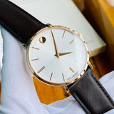 Movado Ultra Slim White Dial Brown Leather Strap Watch For Men - 0607089 Authentic Buy Shop Now