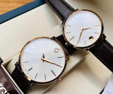 Movado Ultra Slim Silver Dial Brown Leather Strap Watch For Women - 0607093 Authentic Buy Shop Now