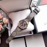 Gucci G Timeless Brown Dial Brown Leather Strap Watch For Women - YA1264056 Authentic Buy Shop Now