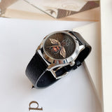 Gucci G Timeless Bee Black Dial Black Leather Strap Watch For Women - YA1264067 Authentic Buy Shop Now