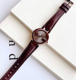 Gucci Interlocking Iconic Brown Dial Brown Leather Strap Watch For Women - YA133207 Authentic Buy Shop Now