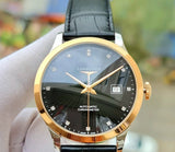 Longines Record Black Dial Black Leather Strap Watch for Men - L2.821.5.57.2 Authentic Buy Shop Now