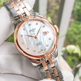 Tissot Le Locle Automatic Diamonds Mother of Pearl White Dial Two Tone Steel Strap Watch For Women - T006.207.22.116.00 Authentic Buy Shop Now