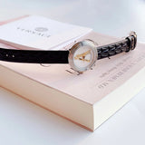Versace Virtus Quartz White Dial Black Leather Strap Watch For Women - VET300421 Authentic Buy Shop Now