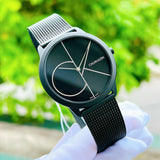 Calvin Klein Minimal Black Dial Black Mesh Bracelet Watch for Men - K3M5145X Authentic Buy Shop Now