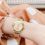 Movado Bold Gold Dial Gold Steel Strap Watch For Women - 3600382 Authentic Buy Shop Now