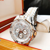 Bulova Octova Crystal Silver Dial Two Tone Steel Strap Watch for Men - 98C133 Authentic Buy Shop Now