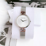 Calvin Klein Authentic White Dial Silver Mesh Bracelet Watch for Women - K8G23126 Authentic Buy Shop Now