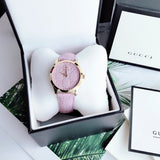 Gucci G Timeless Quartz Lilac Dial Lilac Leather Strap Watch For Women - YA1264098 Authentic Buy Shop Now