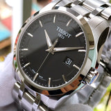 Tissot T Trend Couturier Chronograph Black Dial Silver Steel Strap Watch For Men - T035.410.11.051.00 Authentic Buy Shop Now