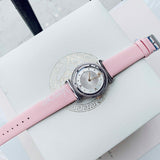 Versace V-Motif Silver Dial Pink Leather Strap Watch for Women - VERE00118 Authentic Buy Shop Now