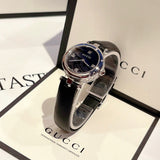 Gucci Diamantissima Quartz Diamonds Black Dial Black Leather Strap Watch for Women - YA141506 Authentic Buy Shop Now