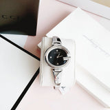 Gucci Guccissima Black Dial Silver Steel Strap Watch For Women - YA134301 Authentic Buy Shop Now