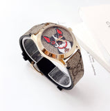 Gucci G Timeless Brown Dial Brown Leather Strap Watch For Women - YA1264056 Authentic Buy Shop Now