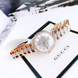 Bulova Crystal Collection Silver Dial Rose Gold Steel Strap Watch for Women - 98L229 Authentic Buy Shop Now