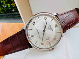 Tissot Luxury Powermatic 80 Silver Dial Brown Leather Strap Watch For Men - T086.407.16.037.00 Authentic Buy Shop Now
