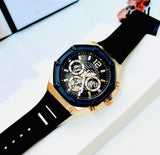 Guess Momentum Black Dial Black Rubber Strap Watch for Men - GW0263G1