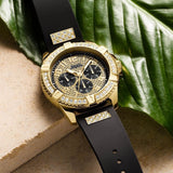 Guess Frontier Crystals Black Dial Black Silicone Strap Watch For Men - W1132G1 Authentic Buy Shop Now