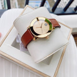Movado Bold Rose Gold Dial Brown Leather Strap Watch For Women - 3600438 Authentic Buy Shop Now