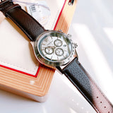 Versace Classic Chronograph Quartz Silver Dial Brown Leather Strap Watch For Men - VEV700119 Authentic Buy Shop Now