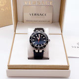 Versace Greca Sport Quartz Black Dial Black Leather Strap Watch For Men - VEZ300221 Authentic Buy Shop Now