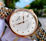 Tissot Le Locle Powermatic 80 Diamonds Silver Dial Two Tone Steel Strap Watch For Men - T006.407.22.036.01 Authentic Buy Shop Now