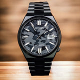Citizen Tsuyosa Automatic Camouflage Black Dial Black Steel Strap Watch For Men - NJ0155-87E Authentic Buy Shop Now