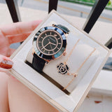Swarovski Octea Lux Black Dial Black Leather Strap Watch for Women - 5414410 Authentic Buy Shop Now